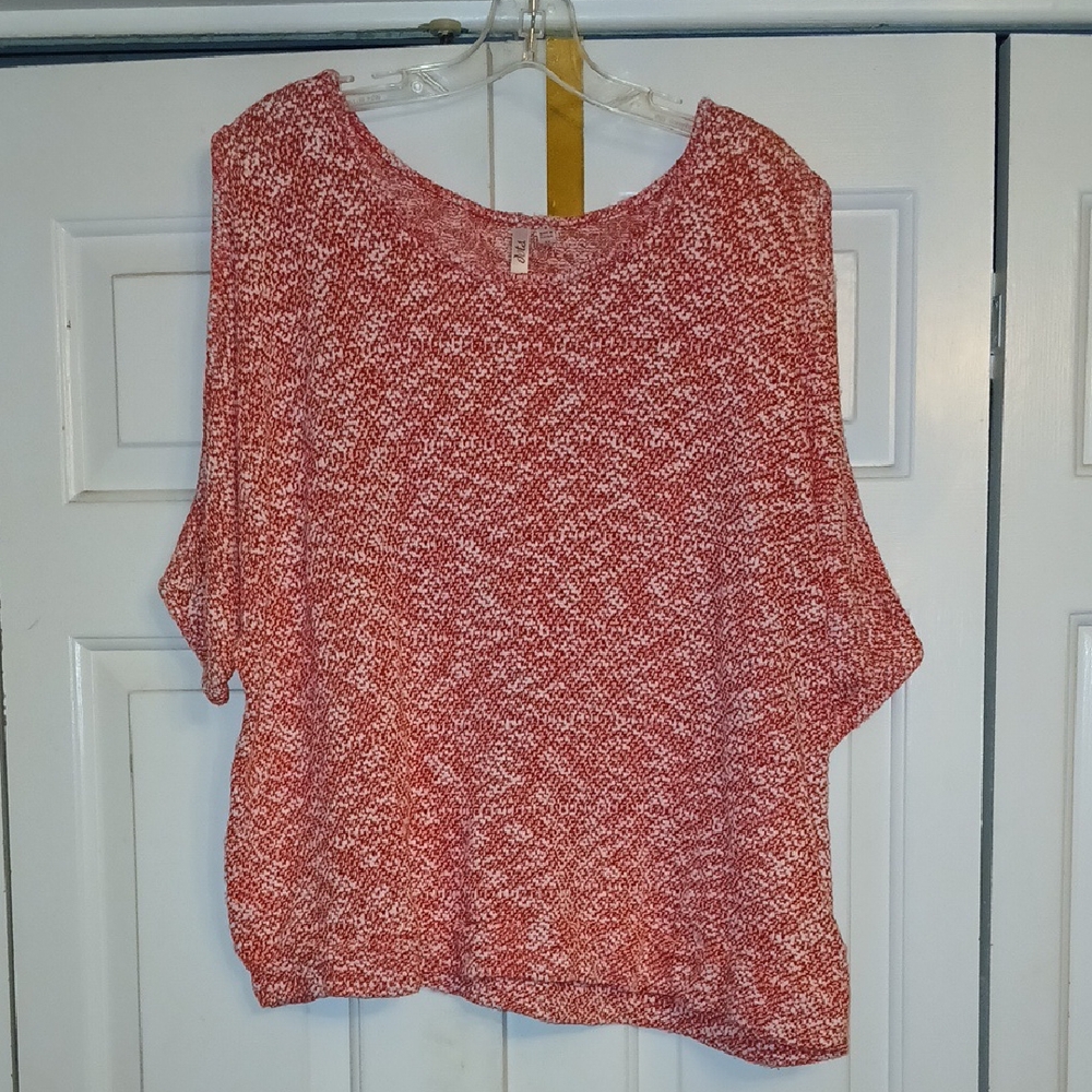 Dots Red Cold Shoulder Blouse with Relaxed Fit
